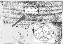 mittelalteliche Urkunde aus Theilheim